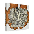 Pinup Collage Canvas Print — Vintage Pin-Up Hands Art on Stretched Matte Canvas