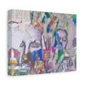 Surreal Collage Canvas Print — Abstract Faces & Vintage Collage Art