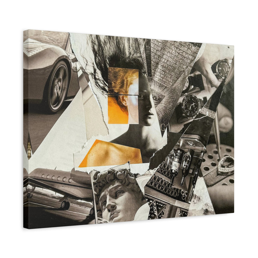 Vintage Collage Art Canvas — Surreal Retro Photo Montage