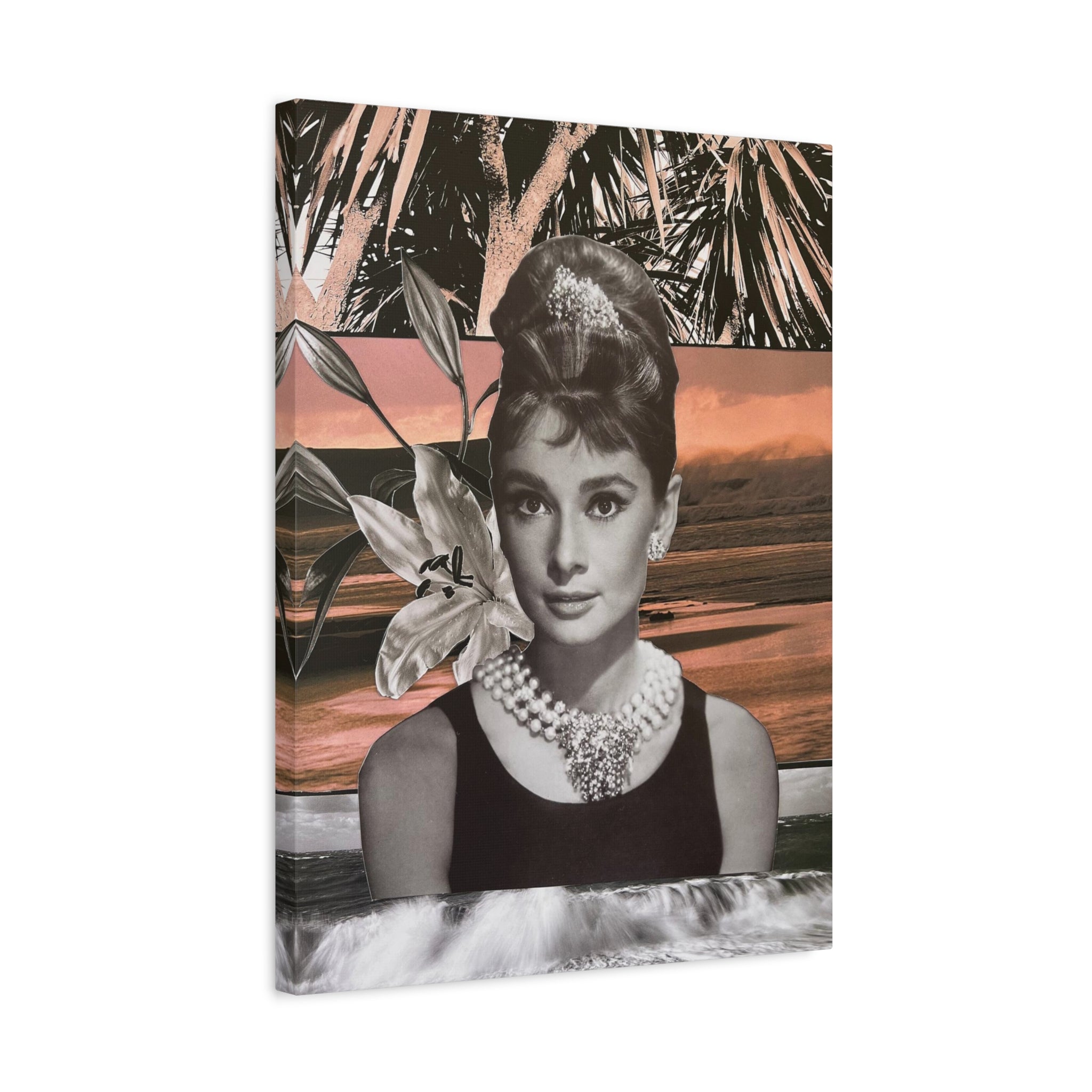 Audrey Hepburn Vintage Collage Matte Canvas