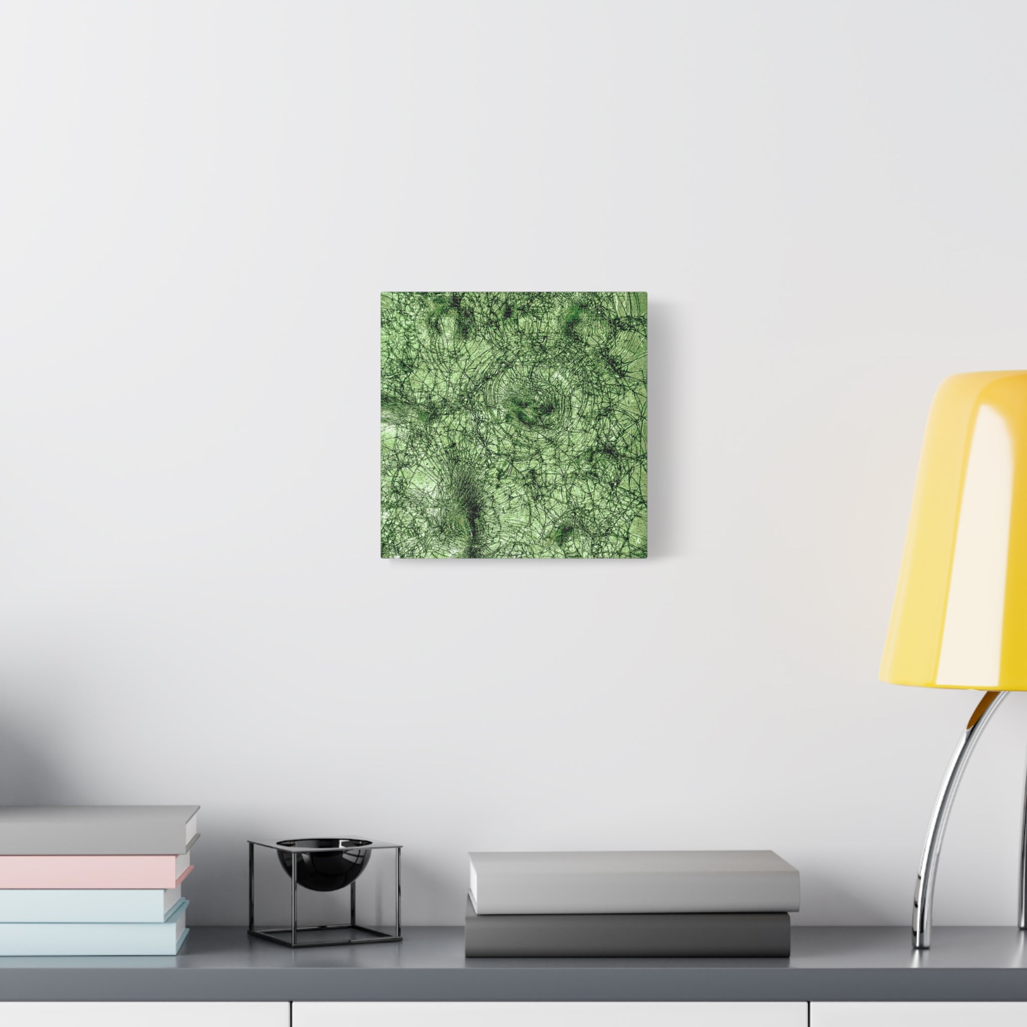 Abstract Green Texture Canvas Print — Organic Fractal Wall Art