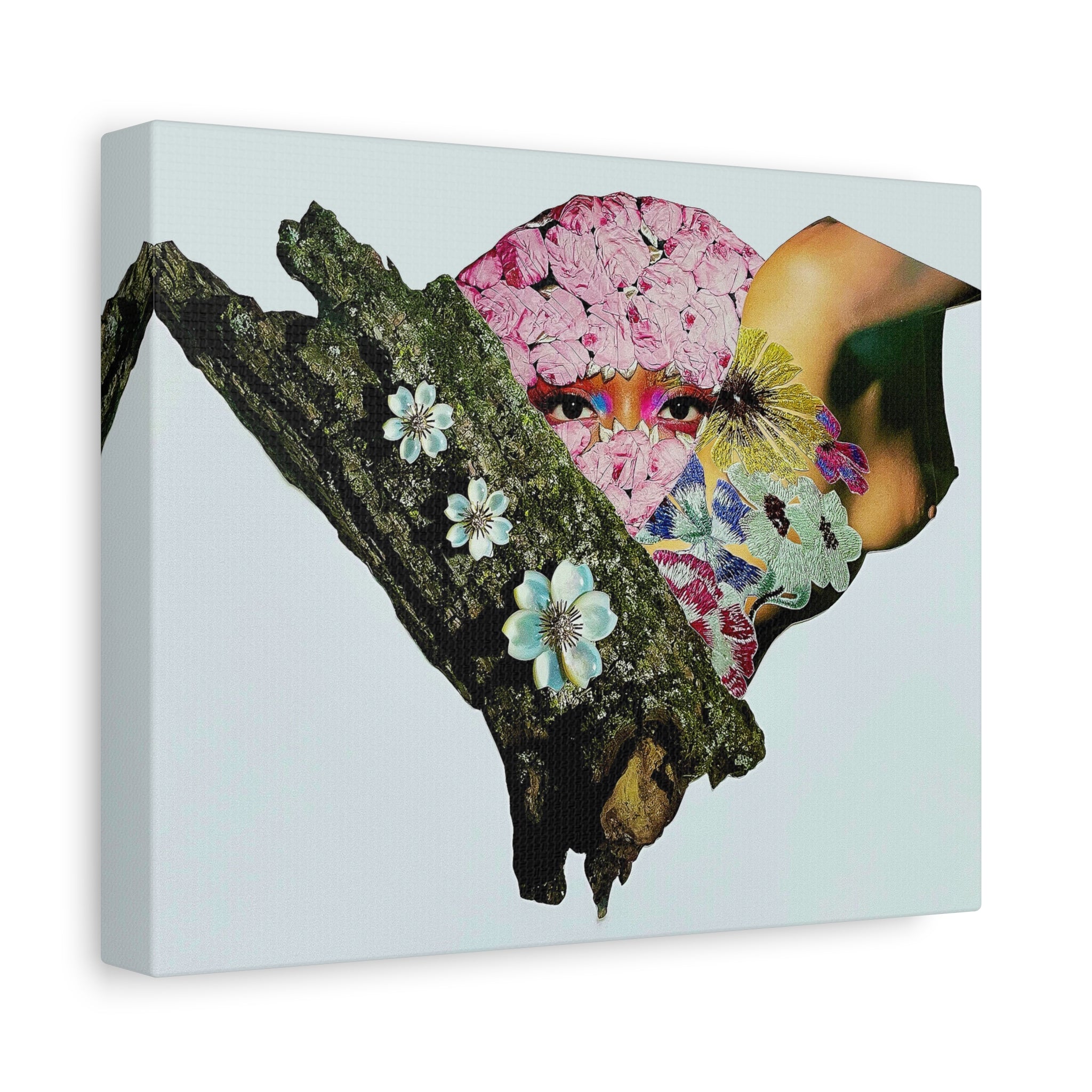 Floral Mask Surreal Canvas Art — Stretched 1.25" Matte Wall Decor