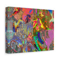 Abstract Neon Collage Canvas Print — Vibrant Psychedelic Wall Art
