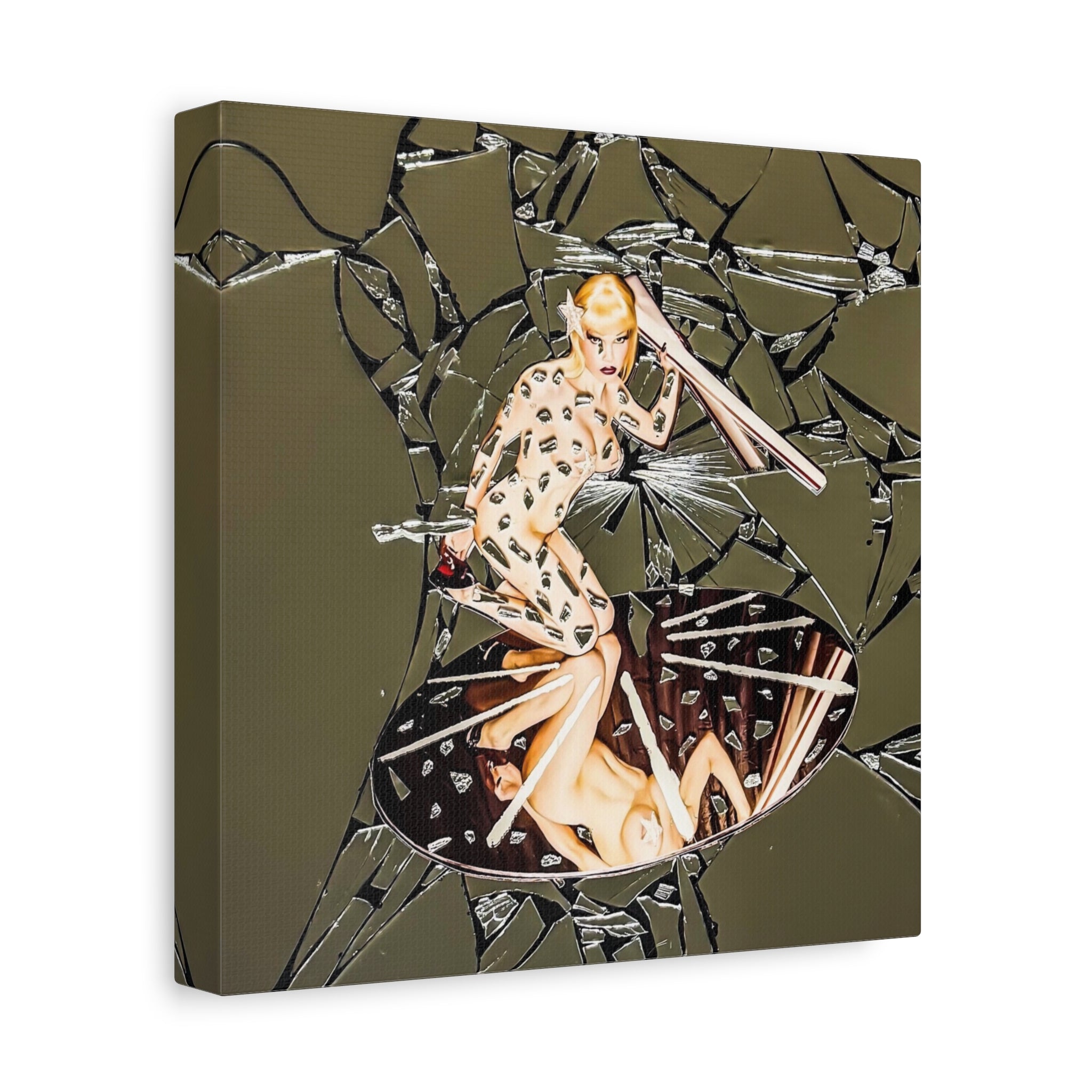 Surreal Pin-Up Reflection Canvas