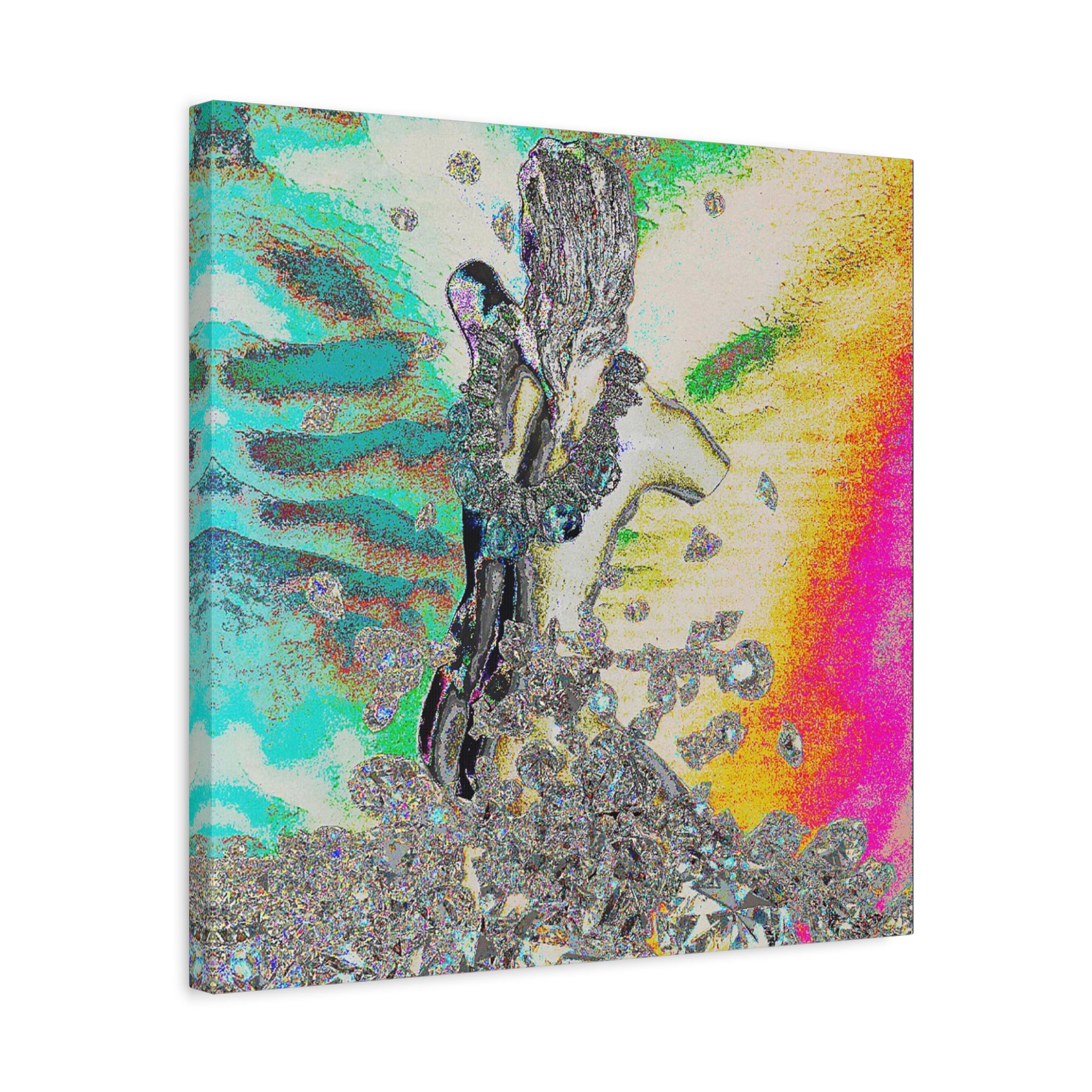 Abstract Gem Cascade Matte Canvas Print