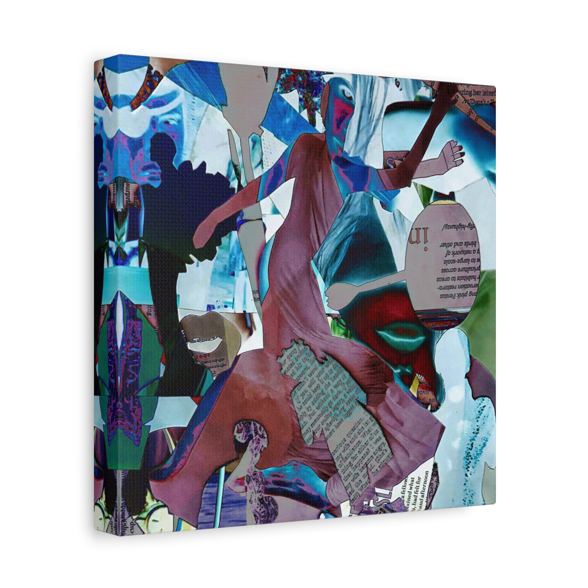 Abstract Collage Matte Canvas Wall Art — Vibrant Surreal Dance Scene