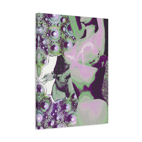 Abstract Surreal Canvas Art — Green & Purple Female Silhouette