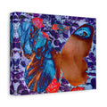 Surreal Butterfly Eye Matte Canvas Wall Art — Vibrant Floral Pop Surrealism