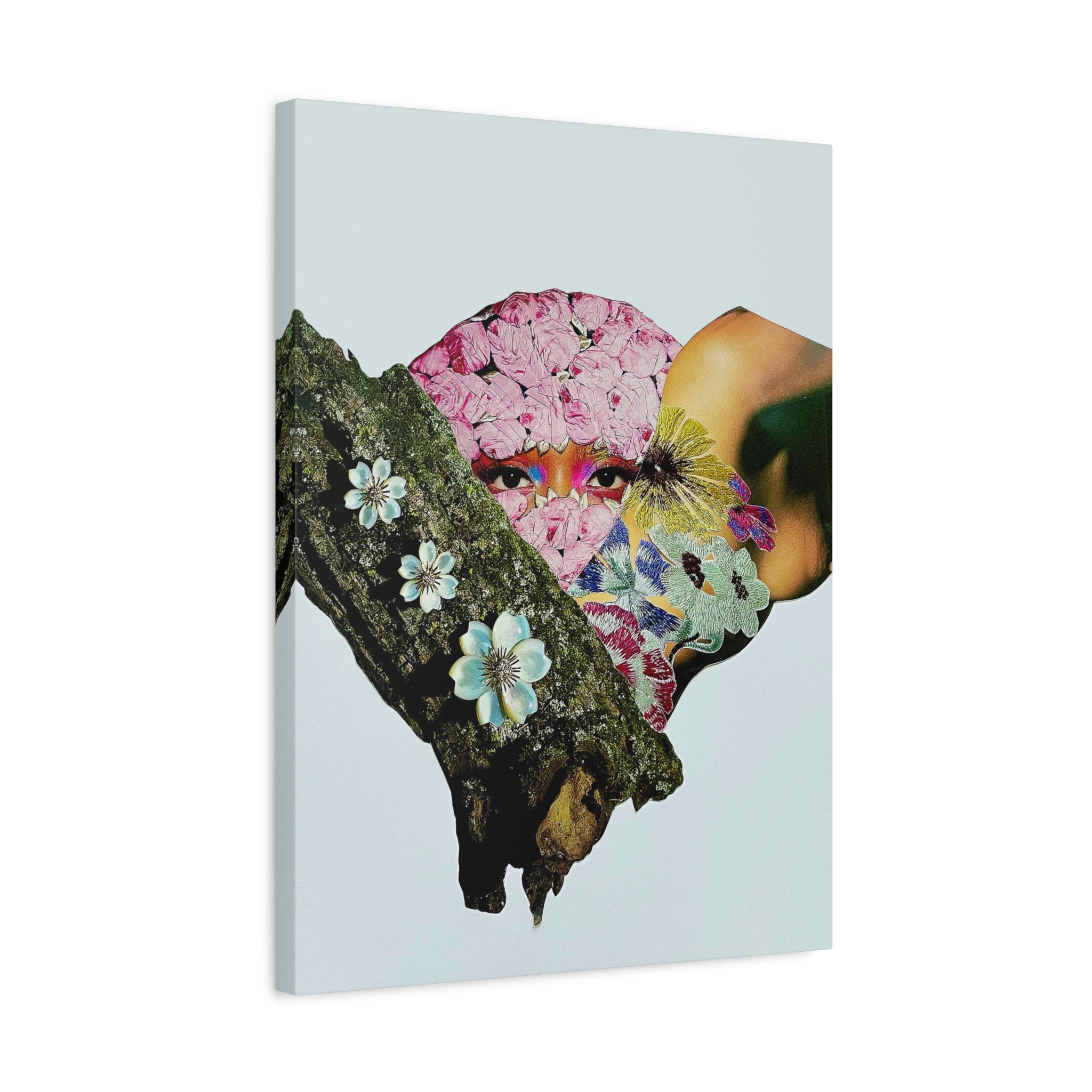 Floral Mask Surreal Canvas Art — Stretched 1.25" Matte Wall Decor