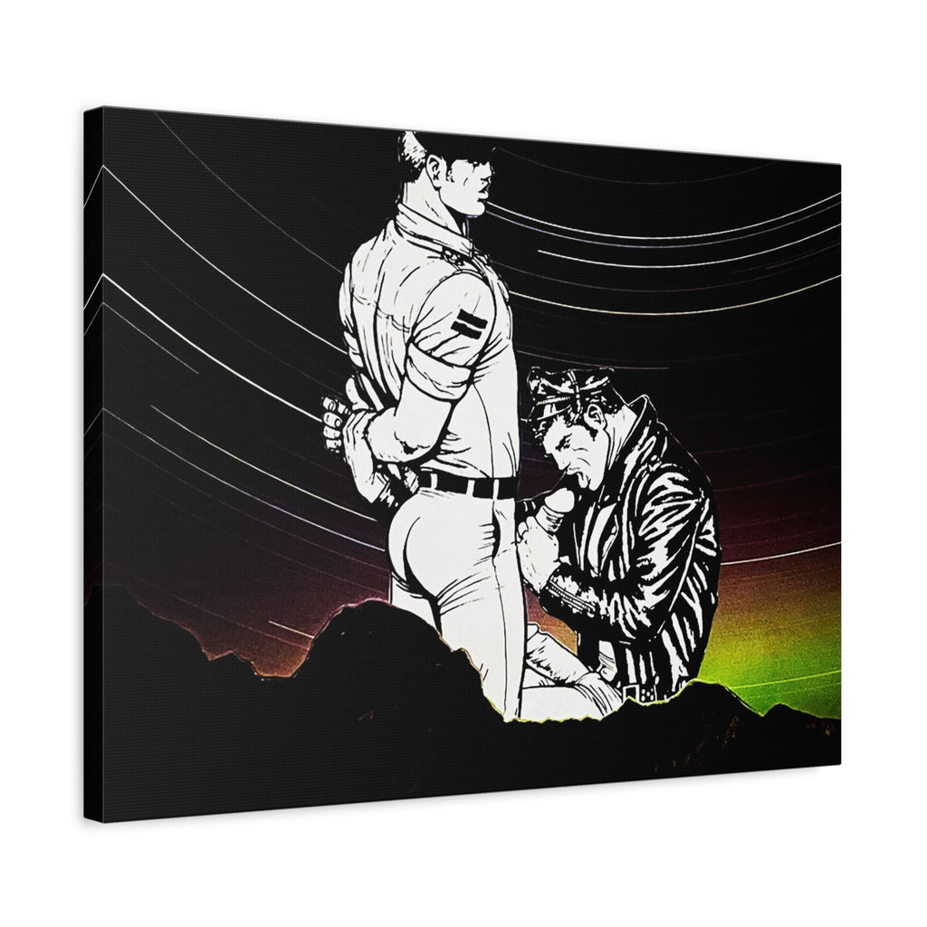 Matte Stretched Canvas - Vintage Leather Embrace Art