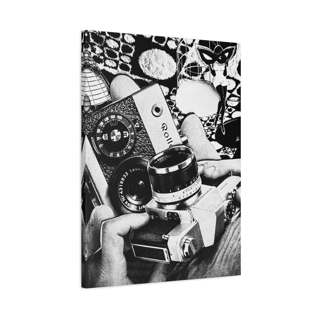 Vintage Camera Collage Matte Canvas Wall Art