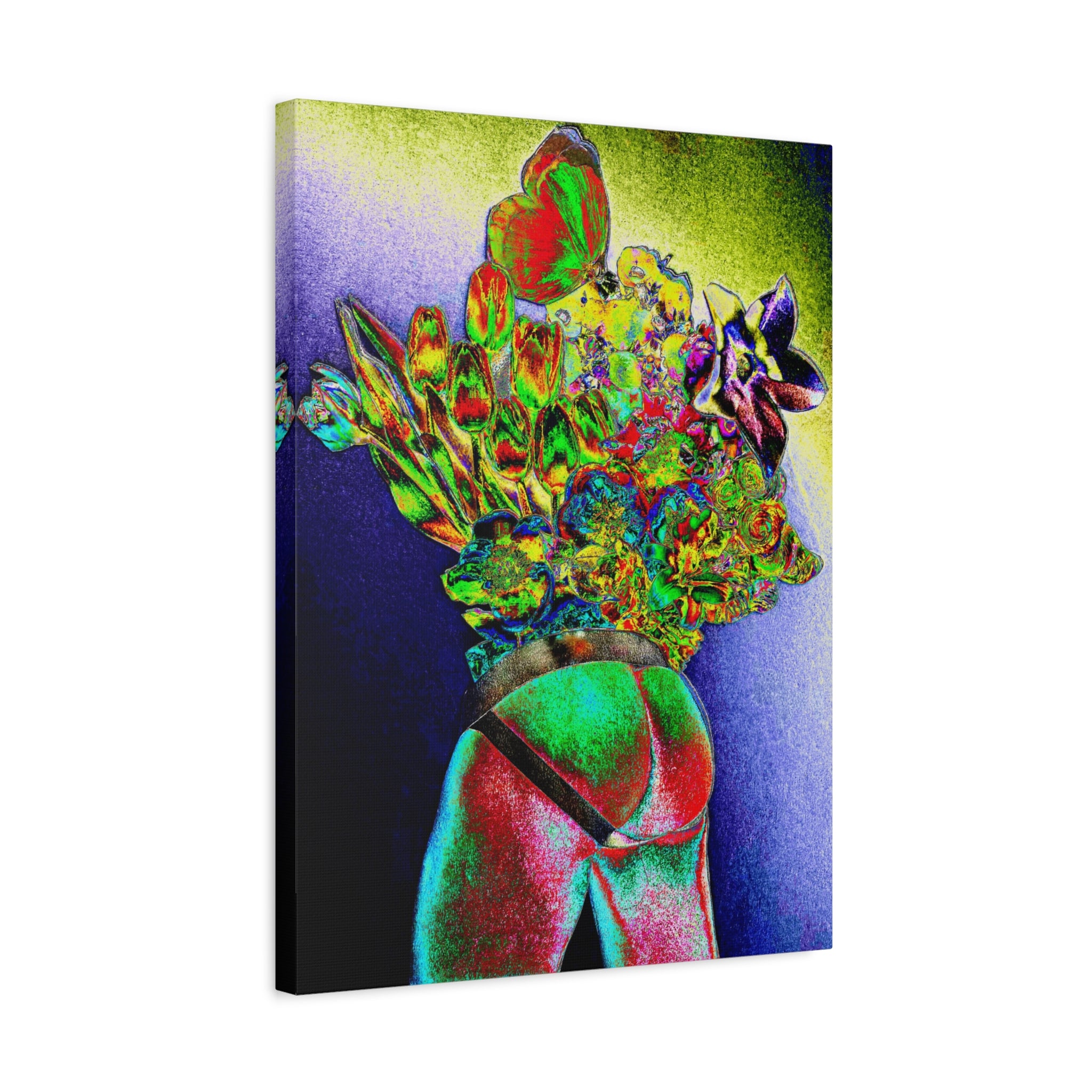 Surreal Floral Figure Matte Canvas Print