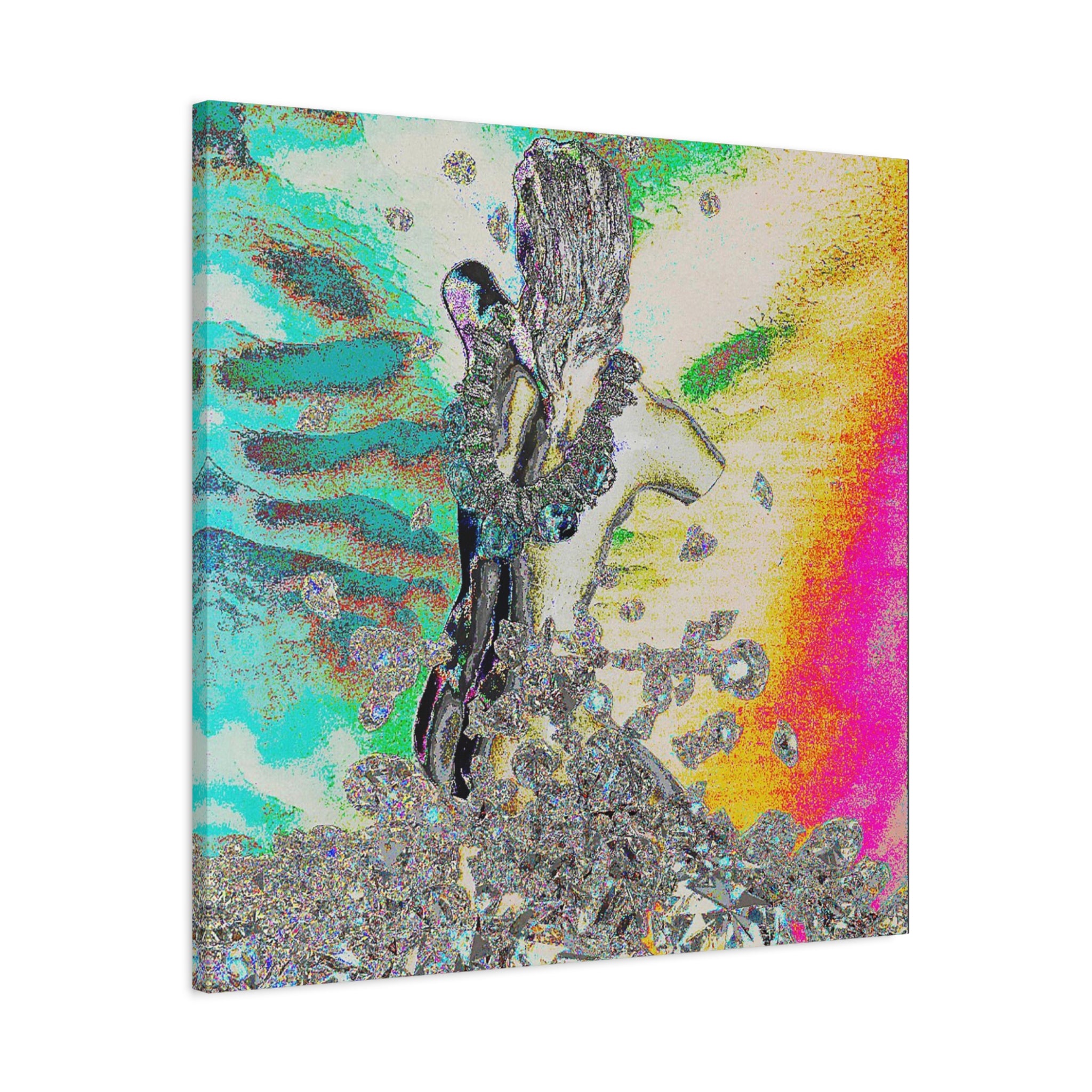 Abstract Gem Cascade Matte Canvas Print