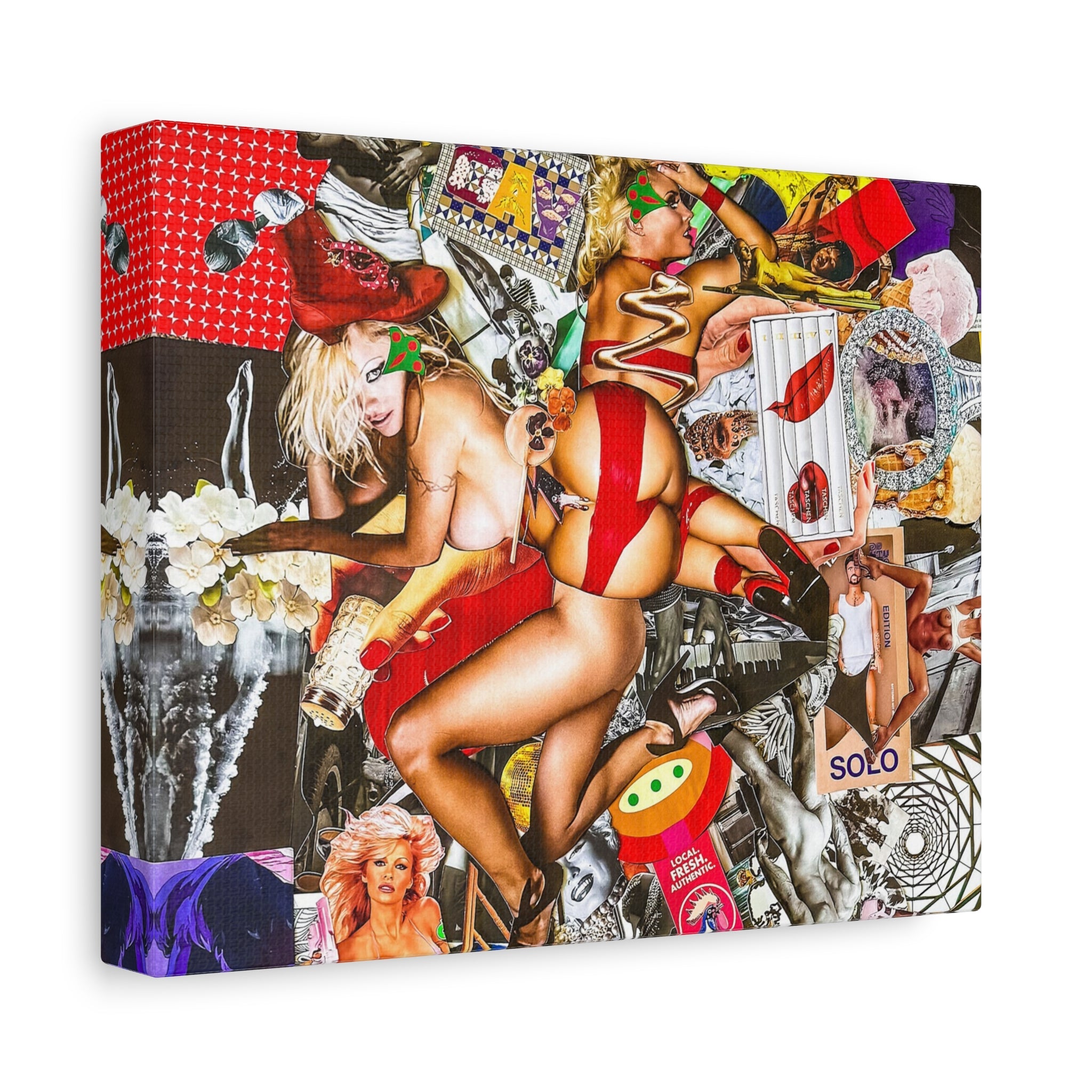 Pop Art Collage Canvas Print — Retro Pinup & Eclectic Pop-Culture Wall Art