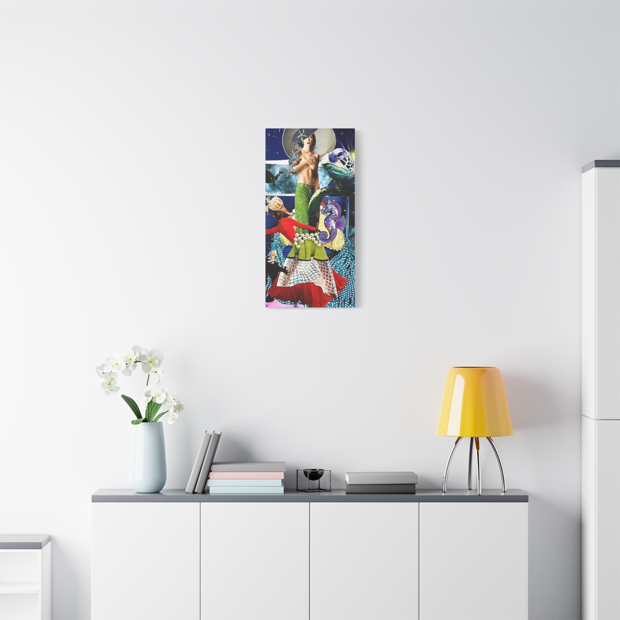 Mermaid Collage Matte Canvas Wall Art — Stretched 1.25"