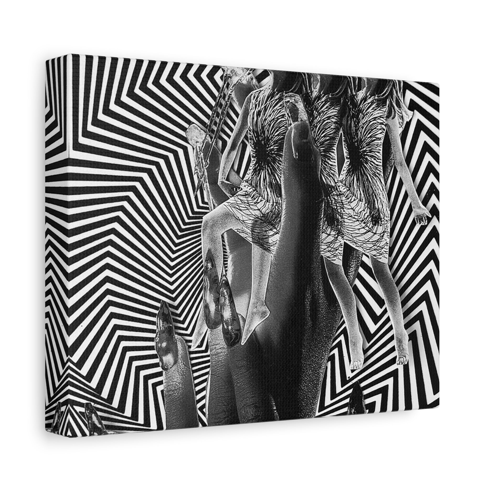 Black & White Surreal Collage Matte Canvas