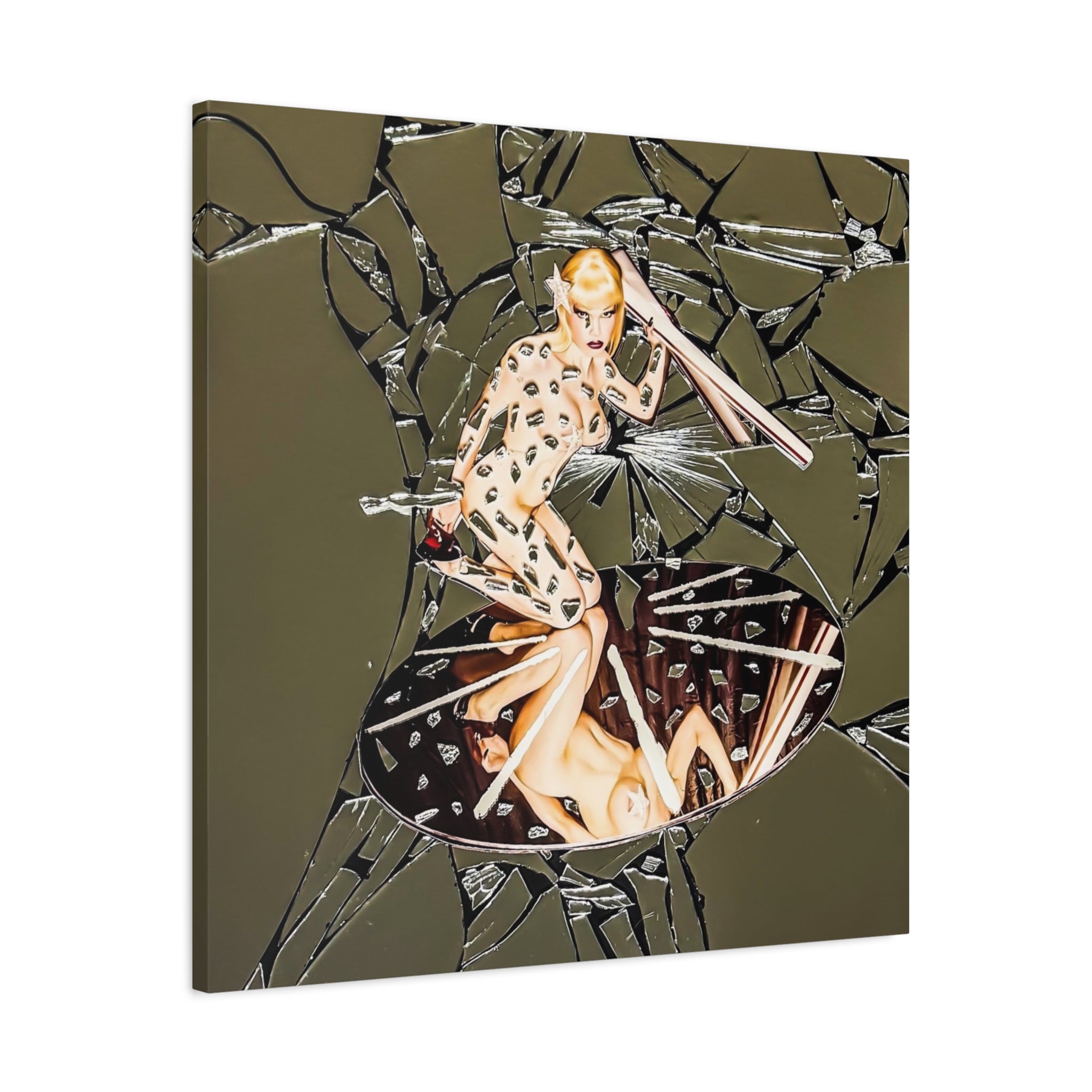 Surreal Pin-Up Reflection Canvas