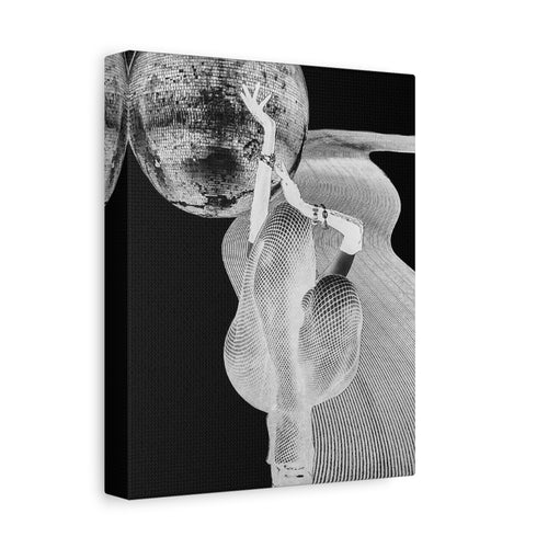 Abstract Black & White Dance Canvas Print — Modern Surreal Wall Art