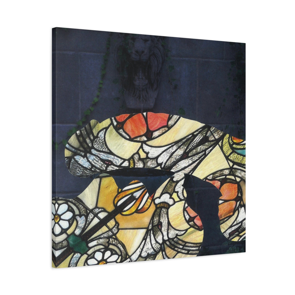 Stained Glass Silhouette Matte Canvas Print