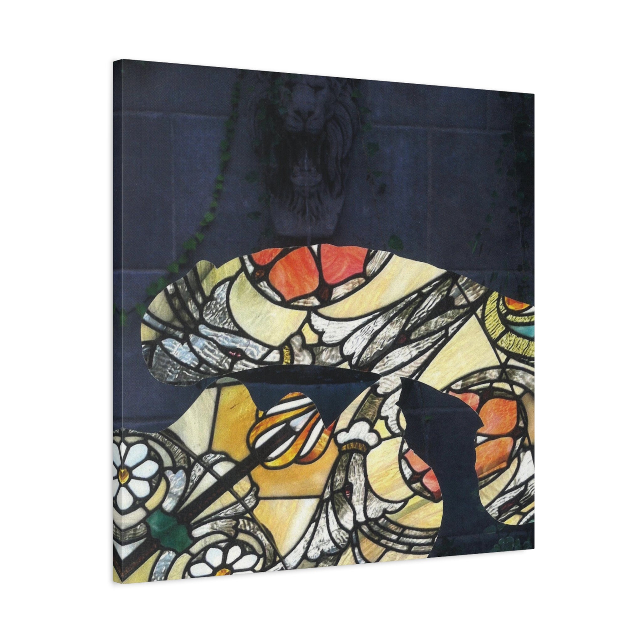 Stained Glass Silhouette Matte Canvas Print