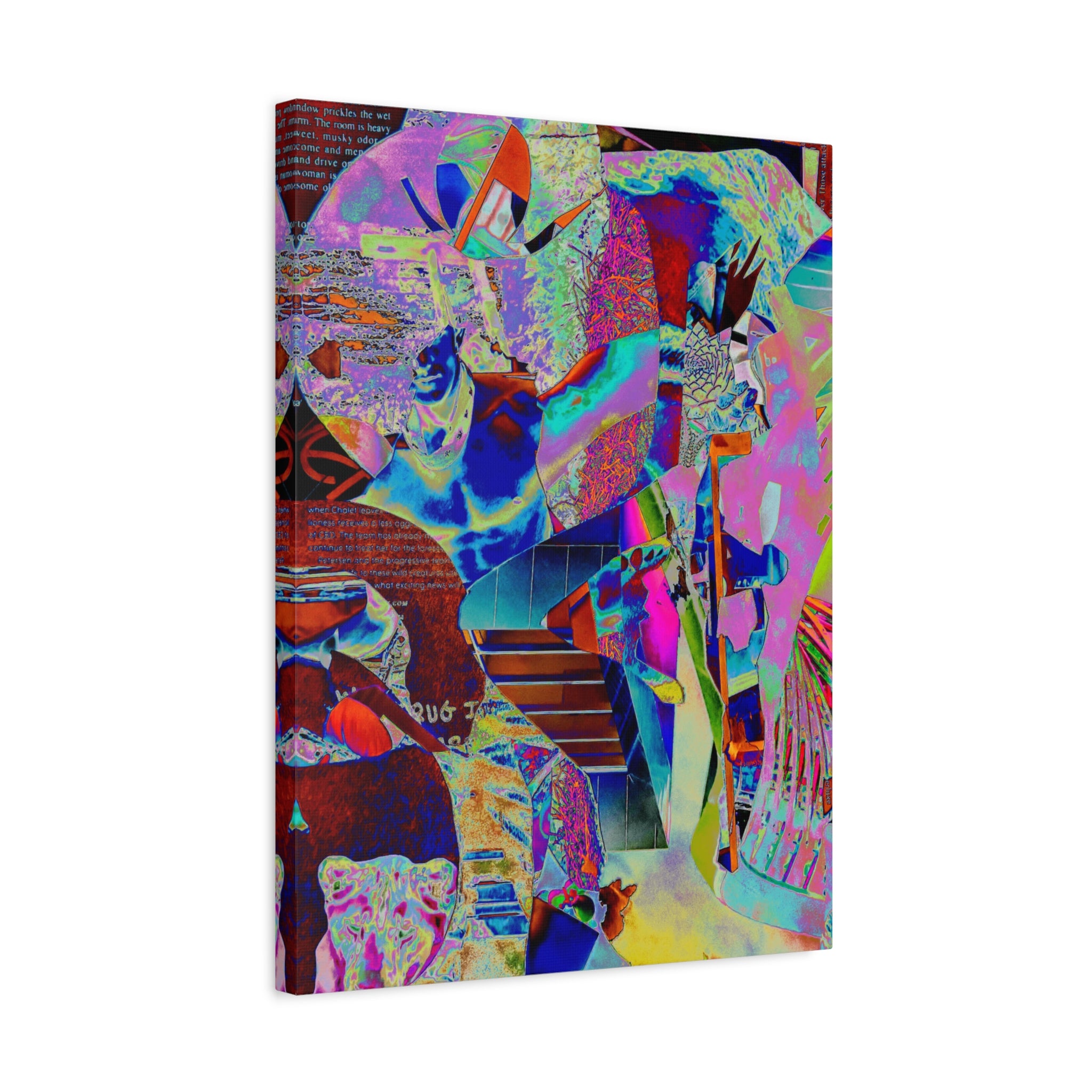 Abstract Neon Collage Canvas