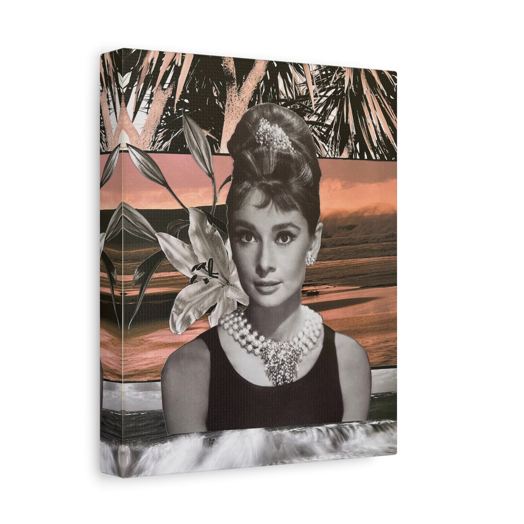 Audrey Hepburn Vintage Collage Matte Canvas