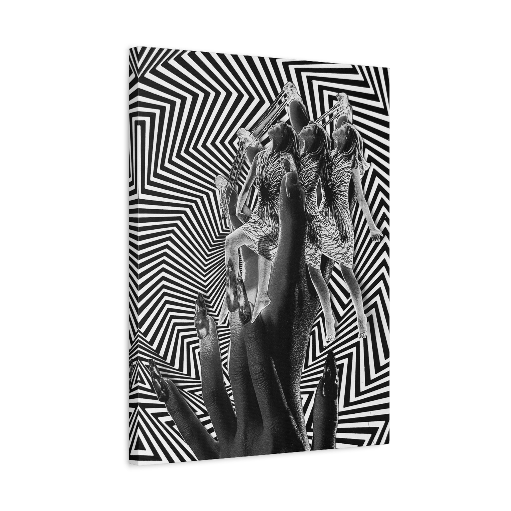 Black & White Surreal Collage Matte Canvas