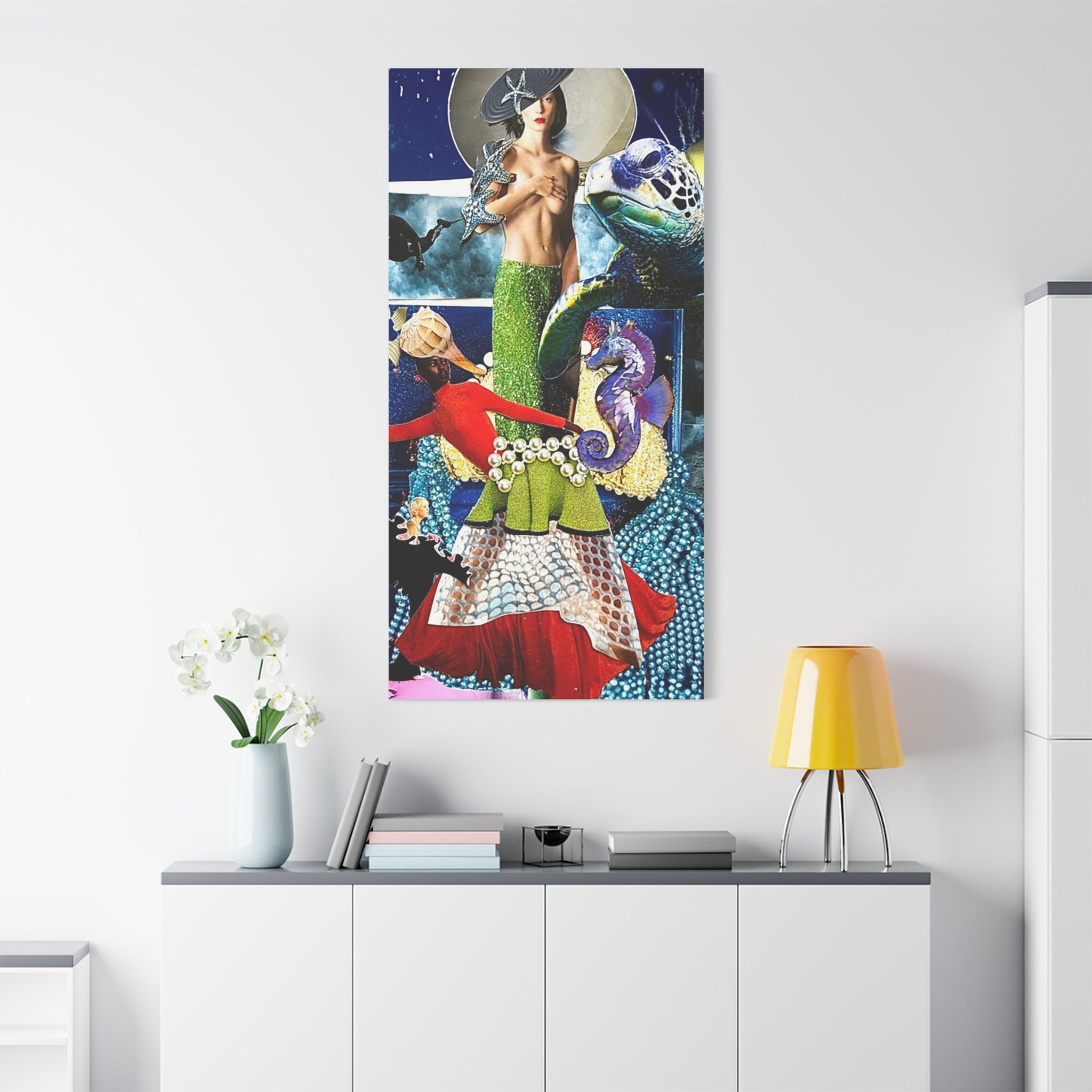 Mermaid Collage Matte Canvas Wall Art — Stretched 1.25"