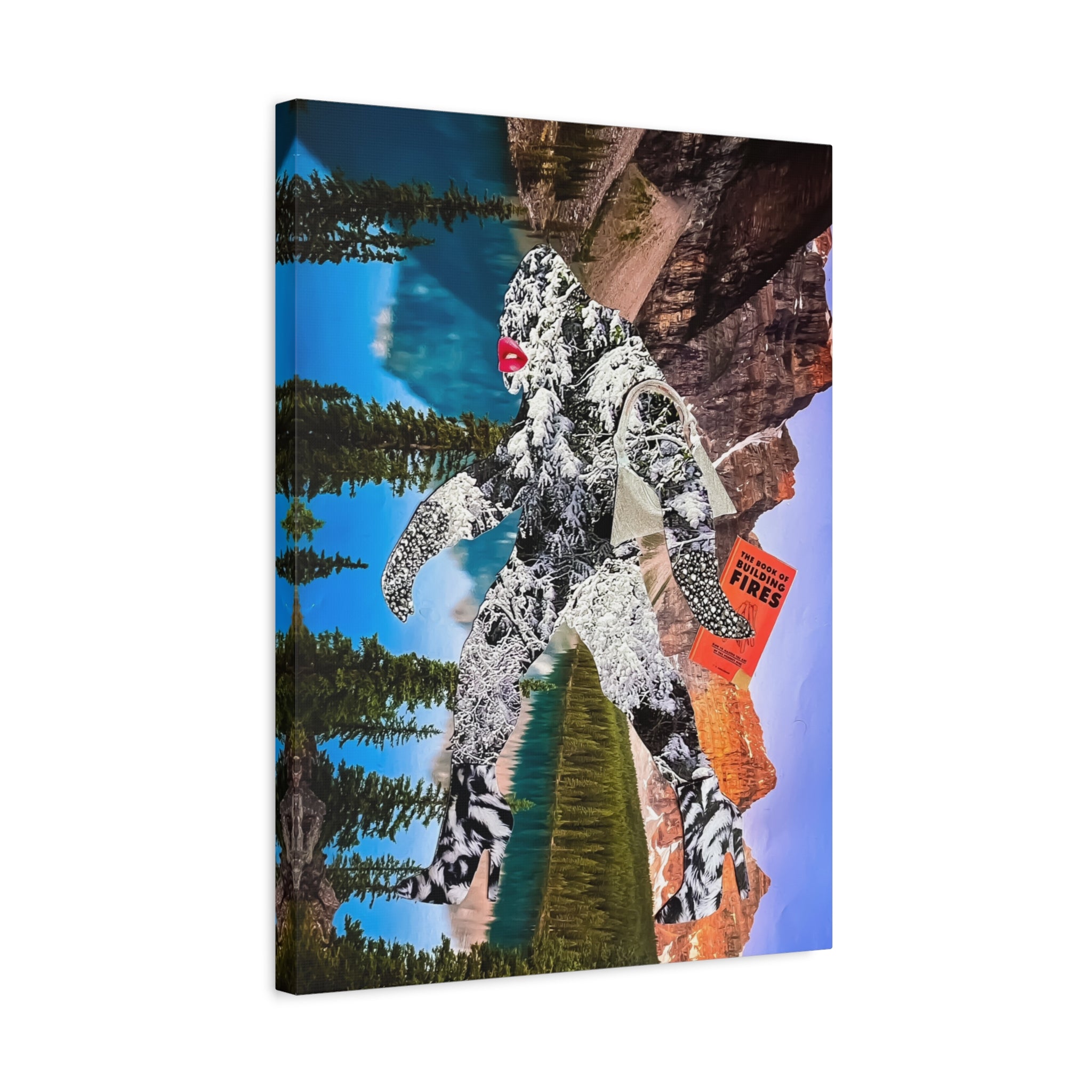 Canvas Wall Art — Bigfoot Nature Collage Matte Stretched Canvas