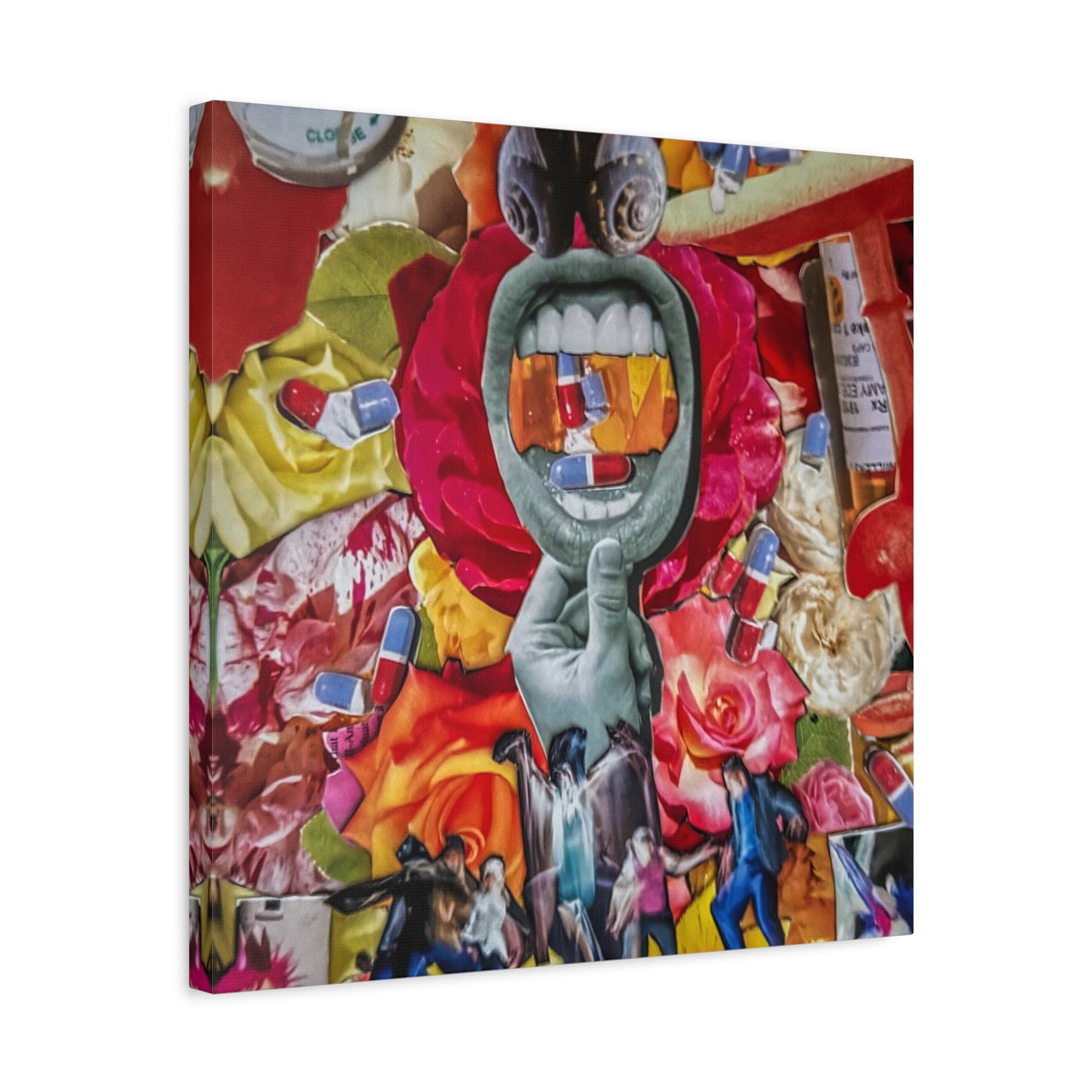 Surreal Medicine Canvas Art — Mouth of Pills Pop-Art Wall Decor