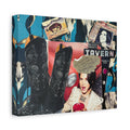 Vintage Pop Collage Canvas Art — Retro Tavern, Cowboy Boots & Iconic Portraits