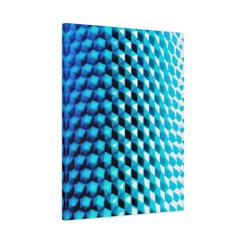 Blue Geometric Pattern Matte Stretched Canvas (1.25") — Abstract Modern Wall Art