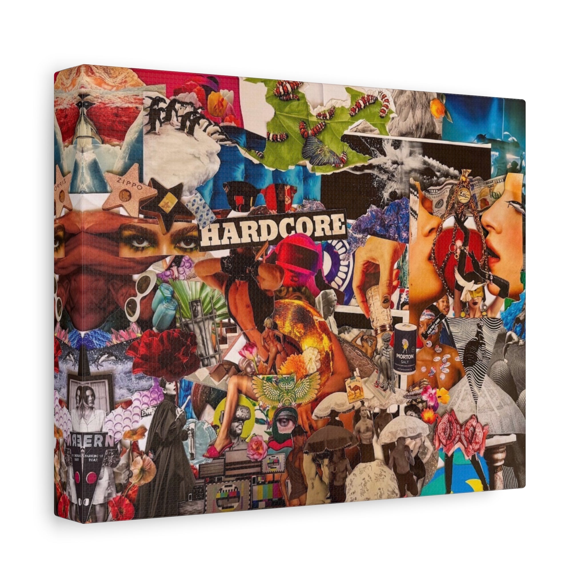 Hardcore Collage Matte Canvas Print — Vibrant Pop Art Wall Décor