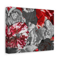 Red & Gray Floral Matte Canvas Wall Art — Stretched 1.25"