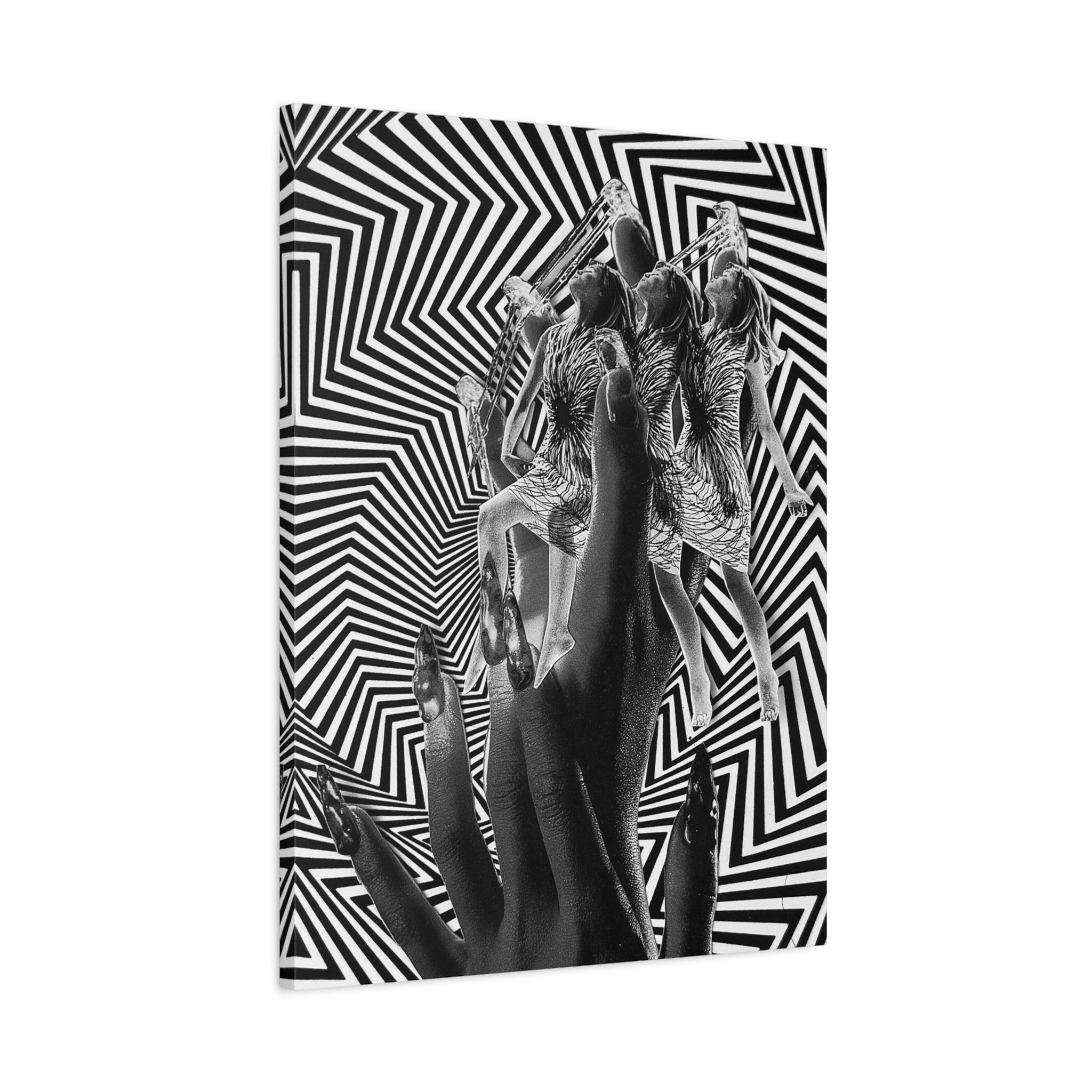 Black & White Surreal Collage Matte Canvas