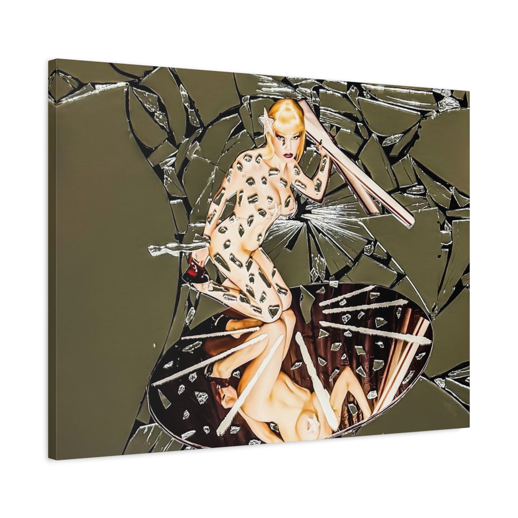 Surreal Pin-Up Reflection Canvas