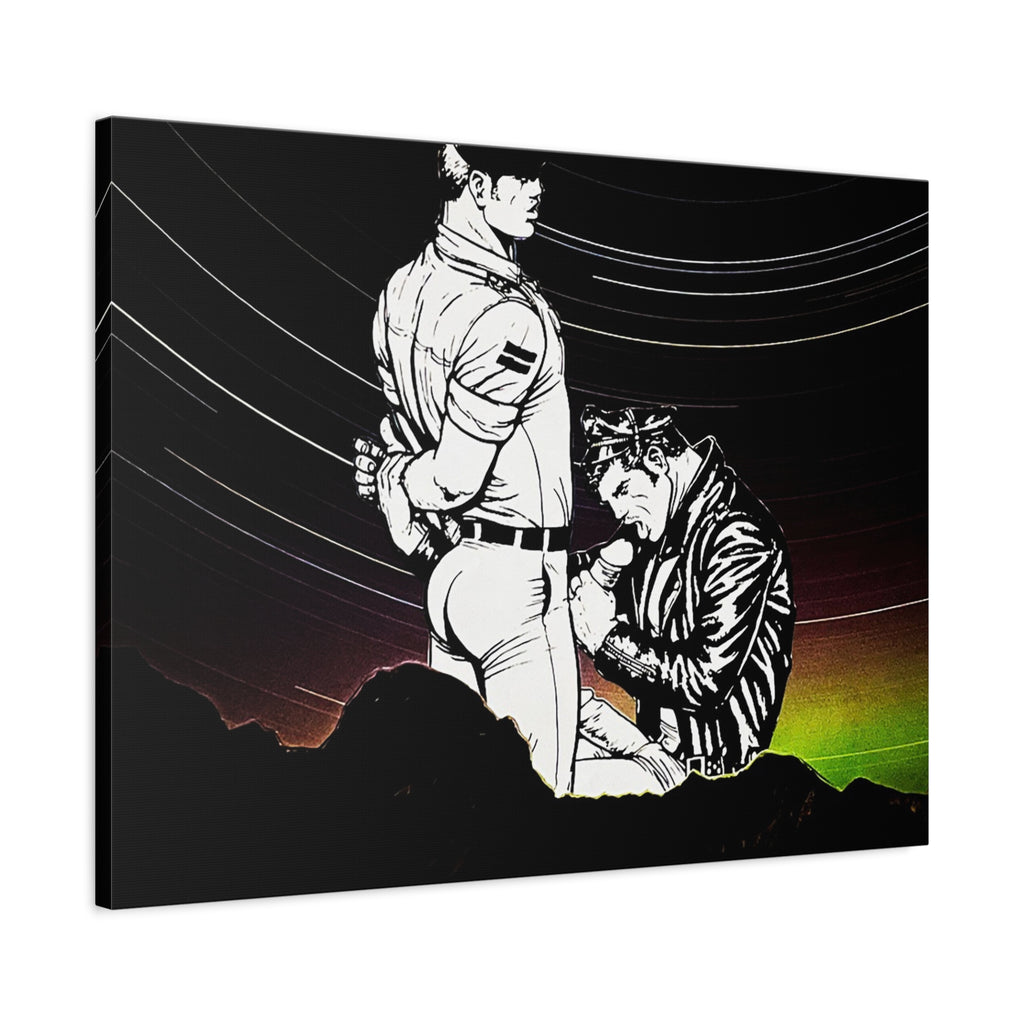 Matte Stretched Canvas - Vintage Leather Embrace Art