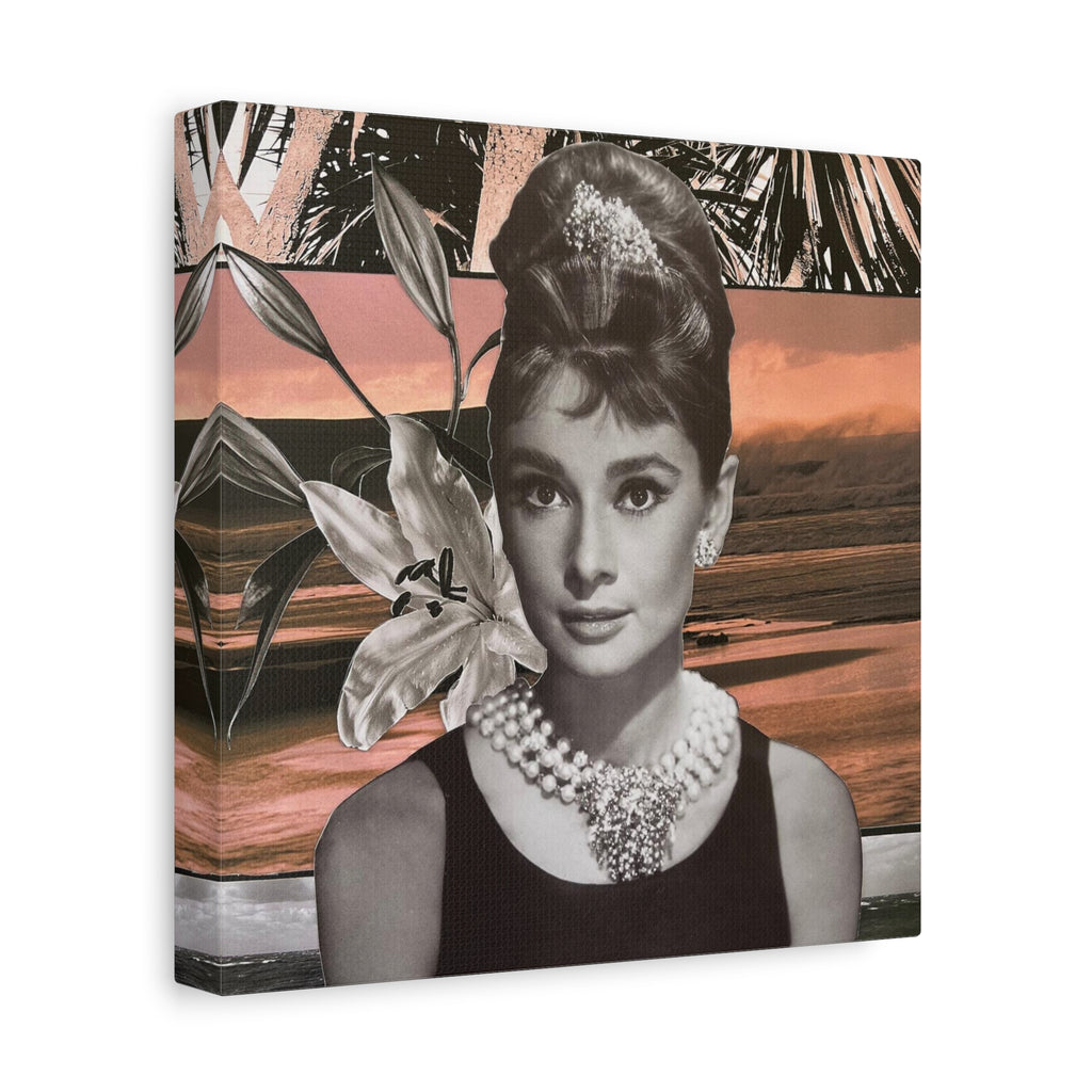 Audrey Hepburn Vintage Collage Matte Canvas