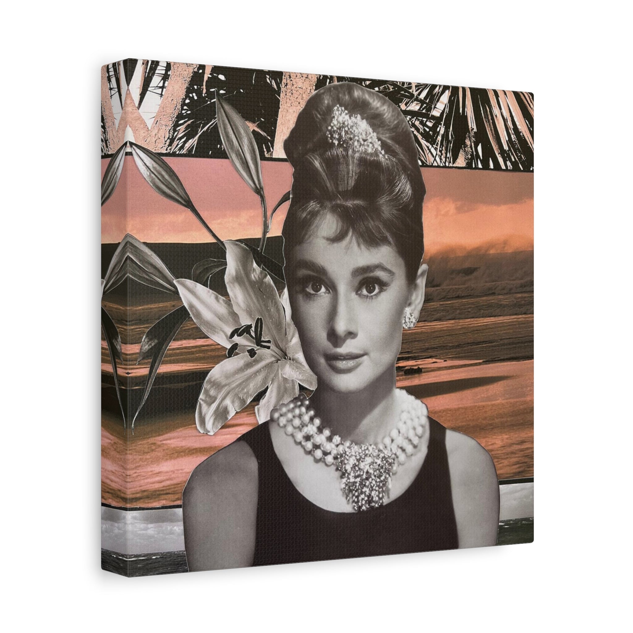 Audrey Hepburn Vintage Collage Matte Canvas