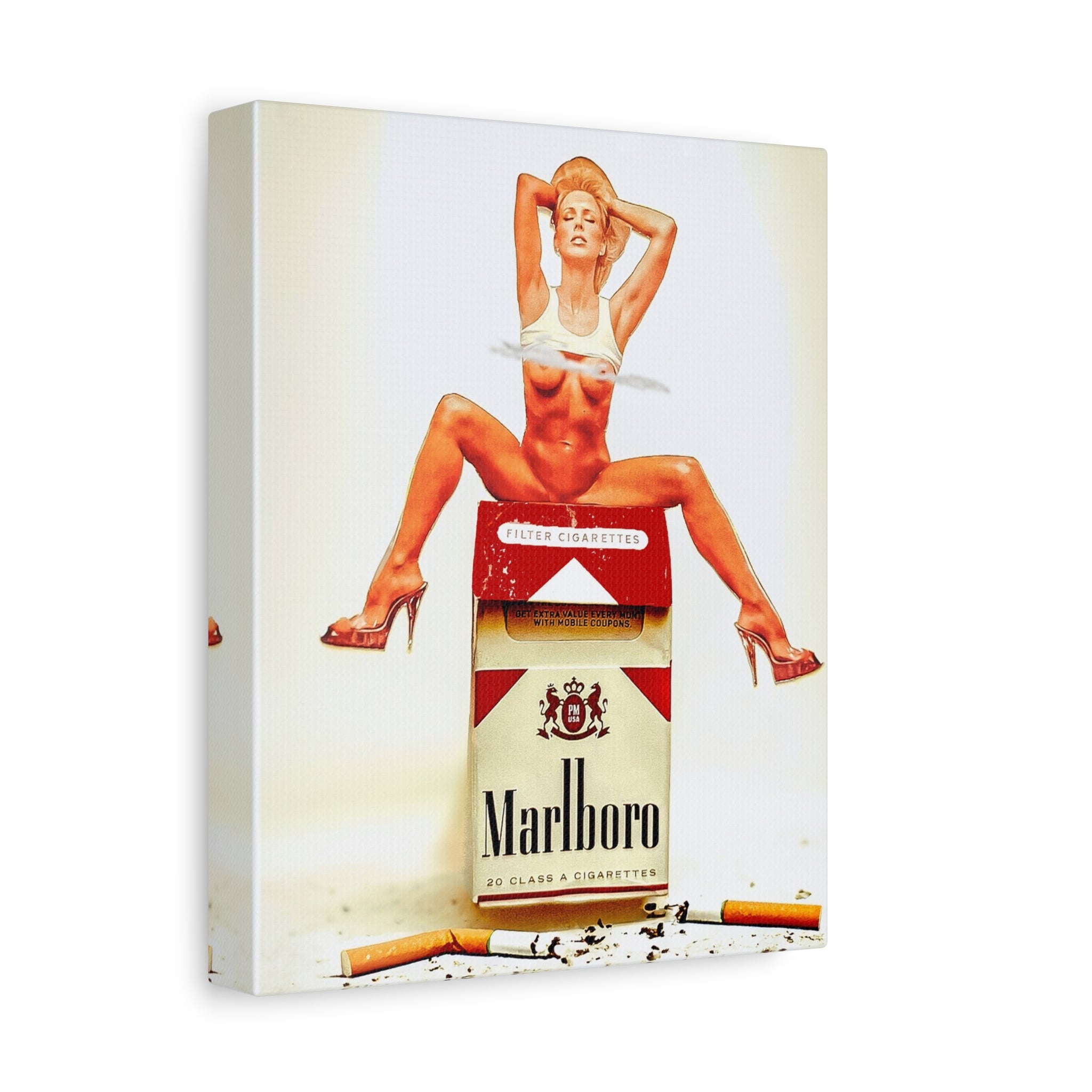 Pinup Marlboro Canvas Print — Retro Pop Art Wall Decor