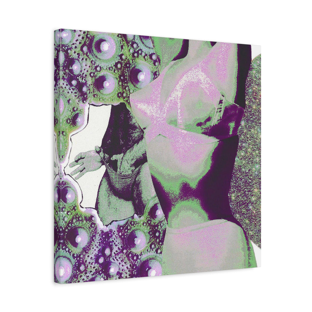 Abstract Surreal Canvas Art — Green & Purple Female Silhouette