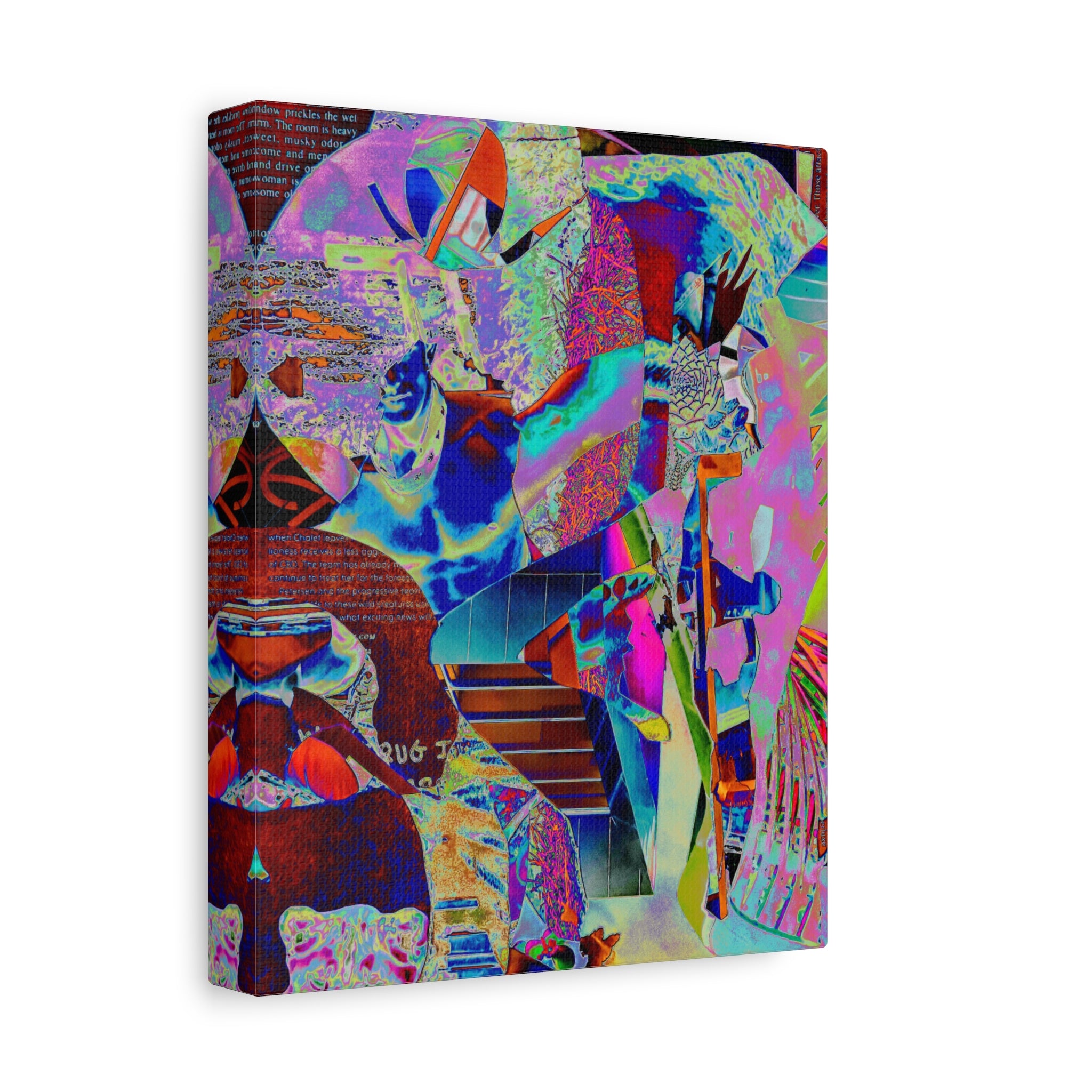 Abstract Neon Collage Canvas