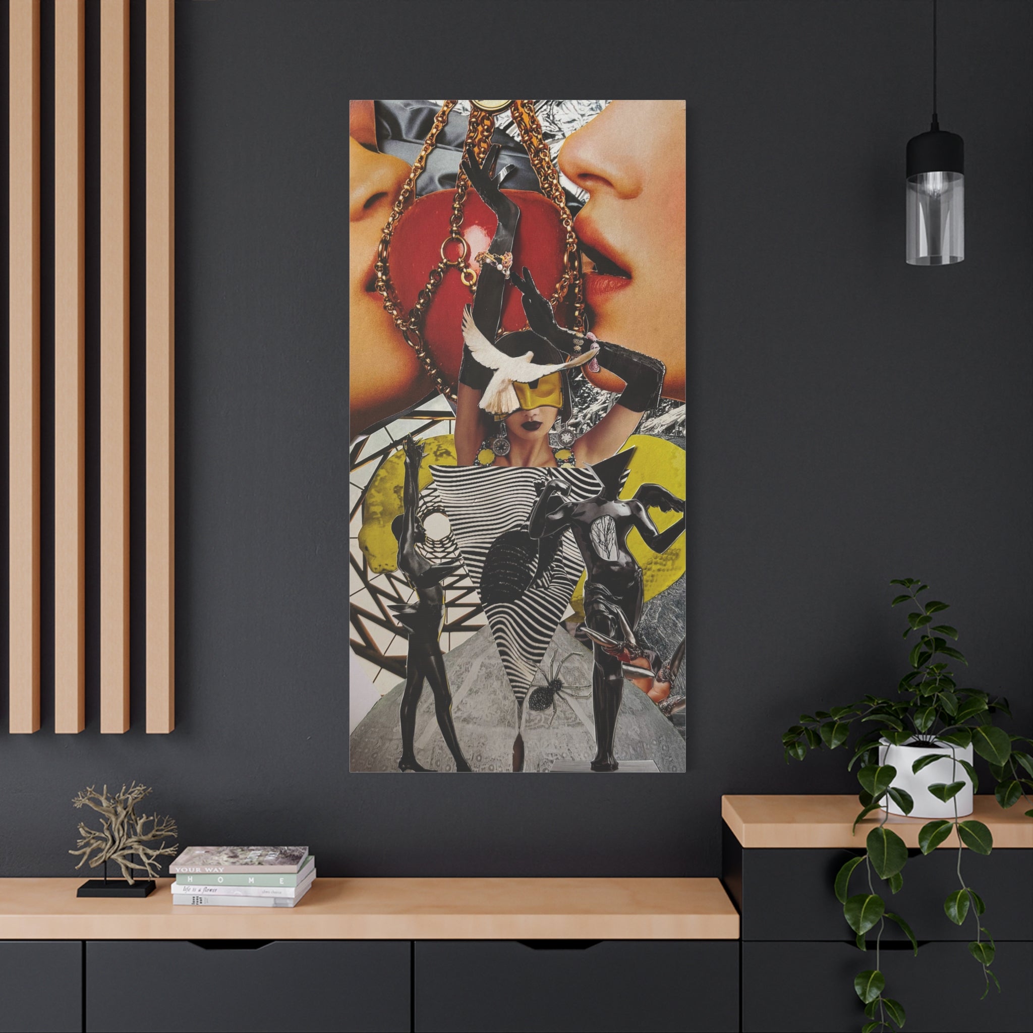 Surreal Fashion Collage Canvas