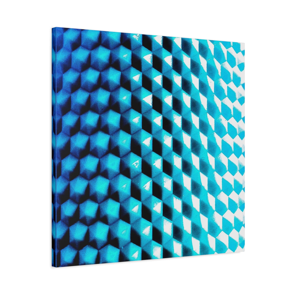 Blue Geometric Pattern Matte Stretched Canvas (1.25") — Abstract Modern Wall Art