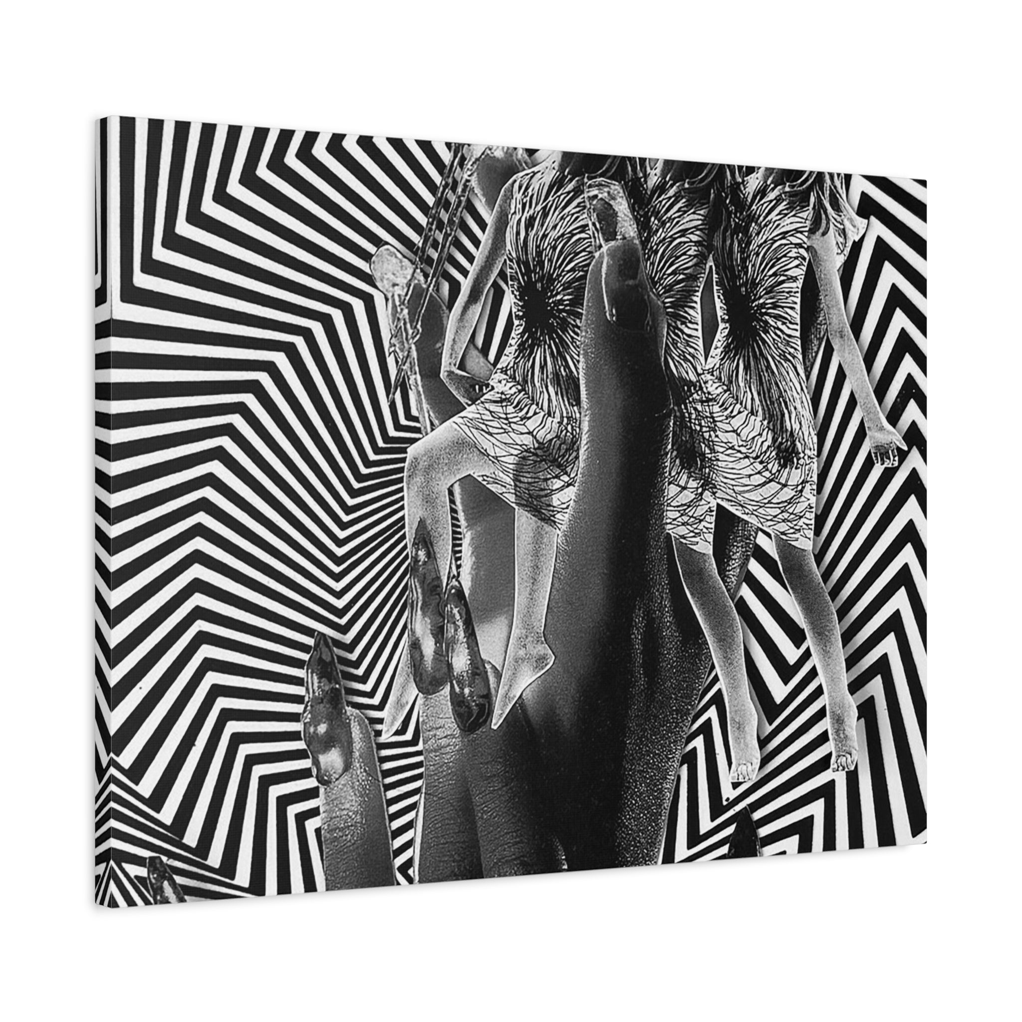 Black & White Surreal Collage Matte Canvas