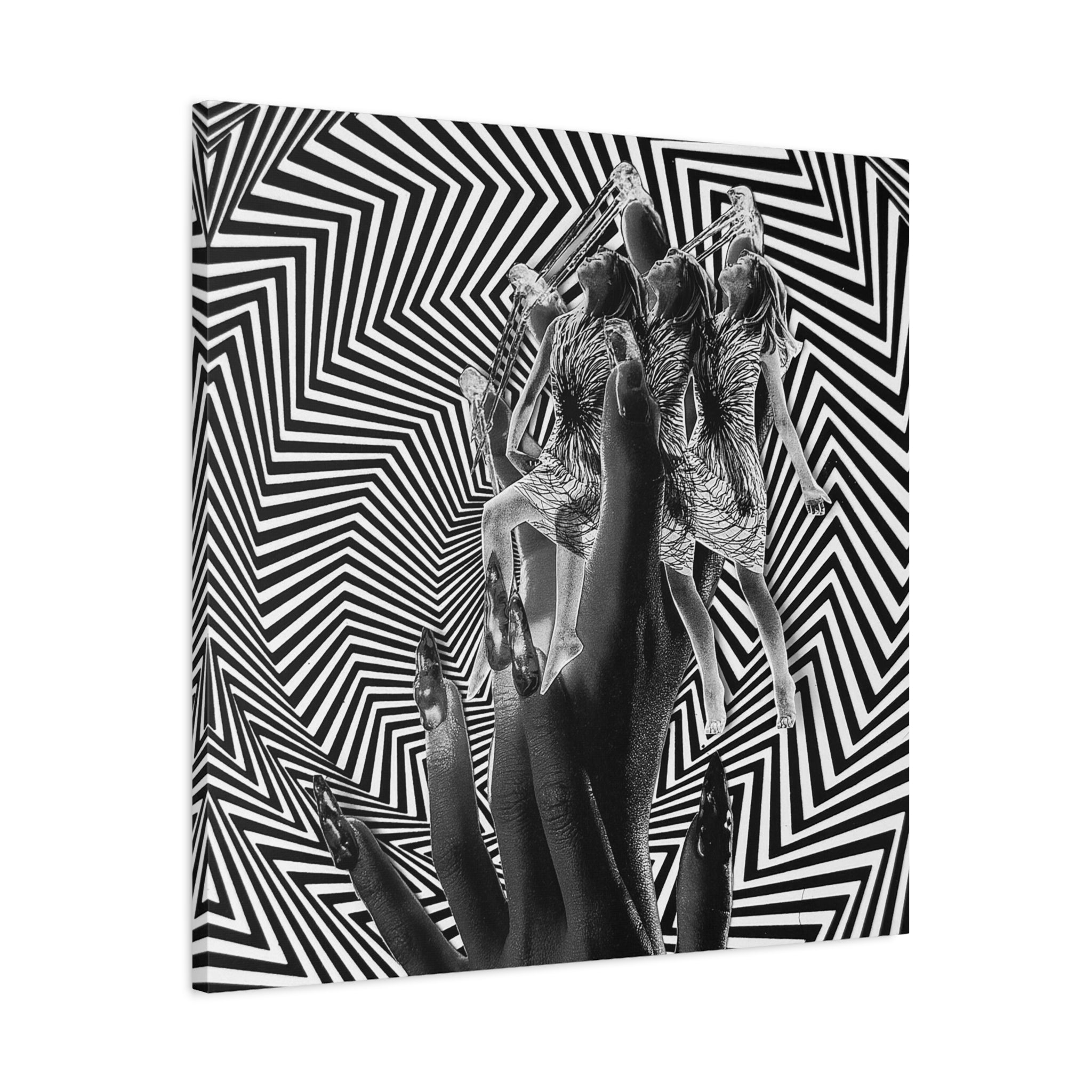 Black & White Surreal Collage Matte Canvas