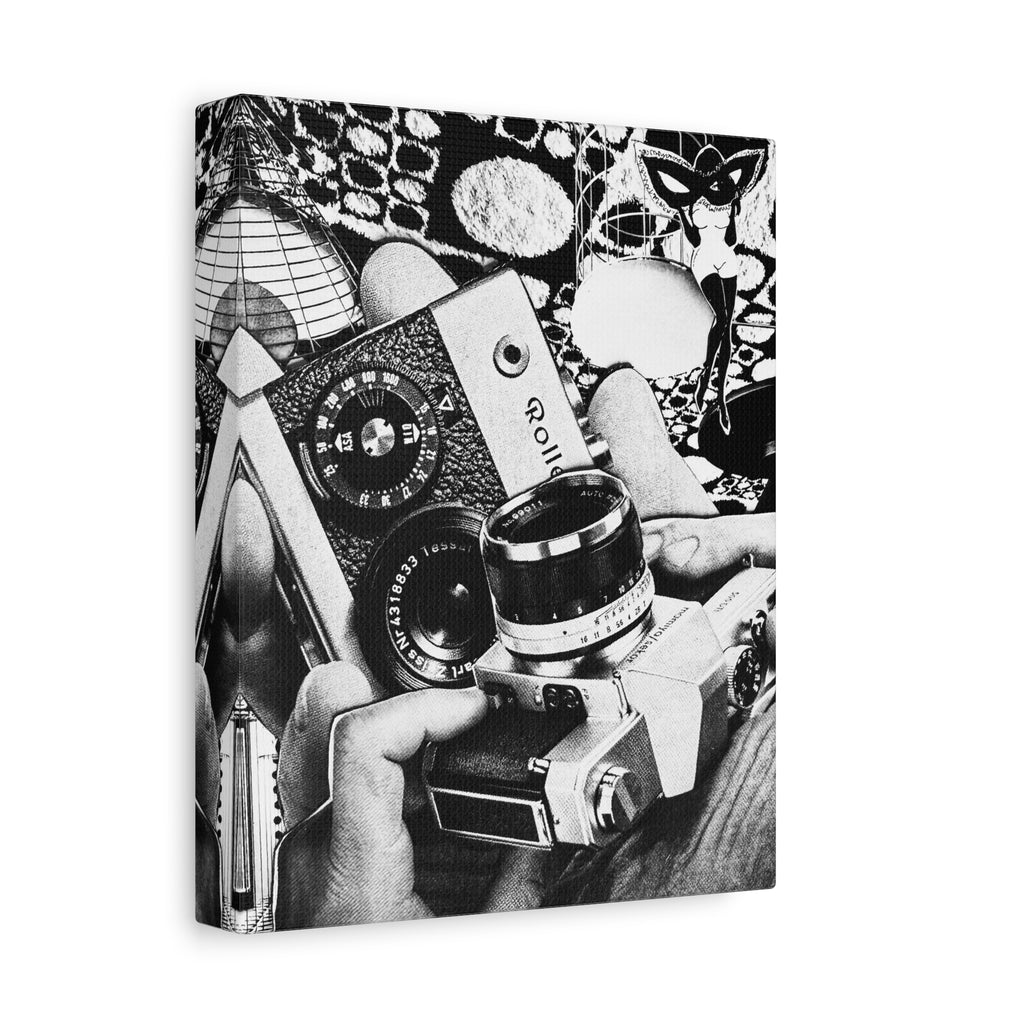 Vintage Camera Collage Matte Canvas Wall Art