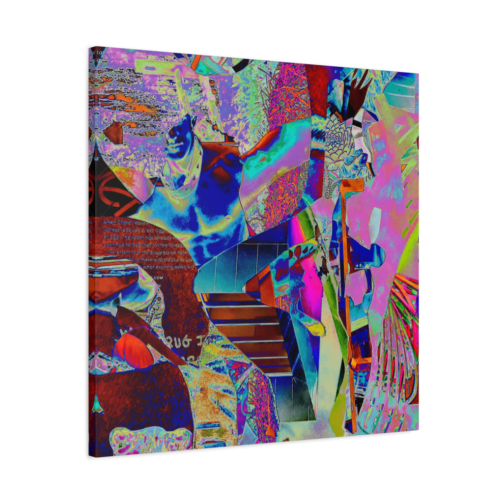 Abstract Neon Collage Canvas
