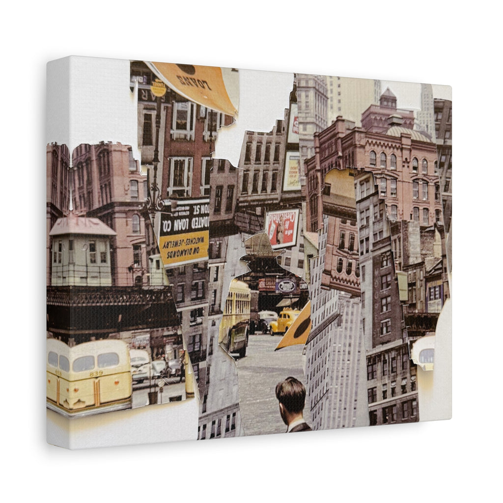 Vintage City Collage Matte Canvas Art - Stretched 1.25"