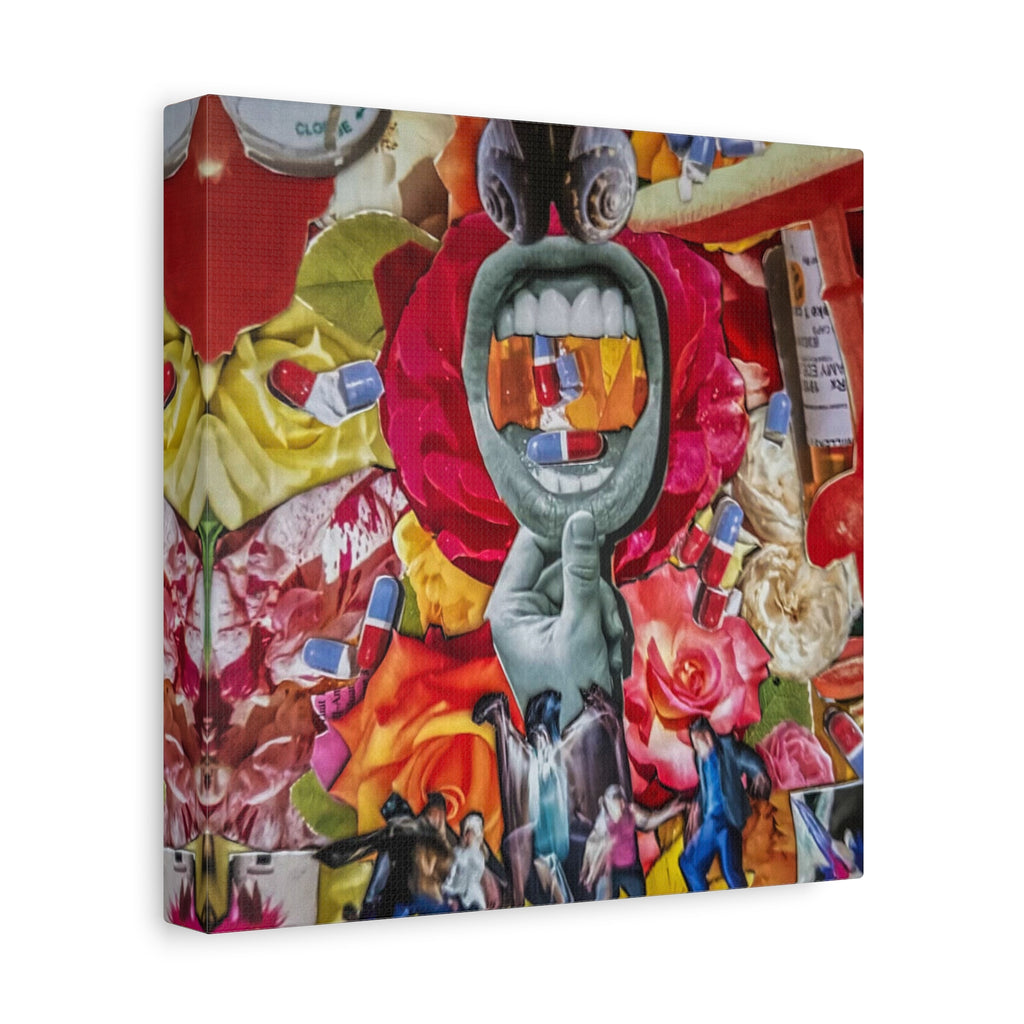 Surreal Medicine Canvas Art — Mouth of Pills Pop-Art Wall Decor